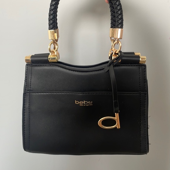 Black and gold Bebe bag comes with Chain so it can be a cross body purse - Picture 1 of 3